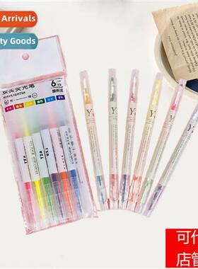 Creative colorful double-ended highlighter markers underline