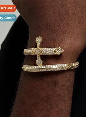 hip-hop sword  justice bracelet full  zircia mens bracelet t