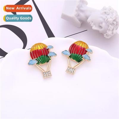 ZA fashi playful alloy oil drop color hot air ballo earrings