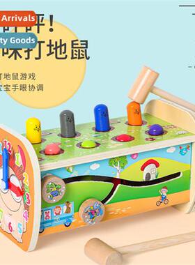 Childrens wooden carto elephant tractor toys joyful gopher t