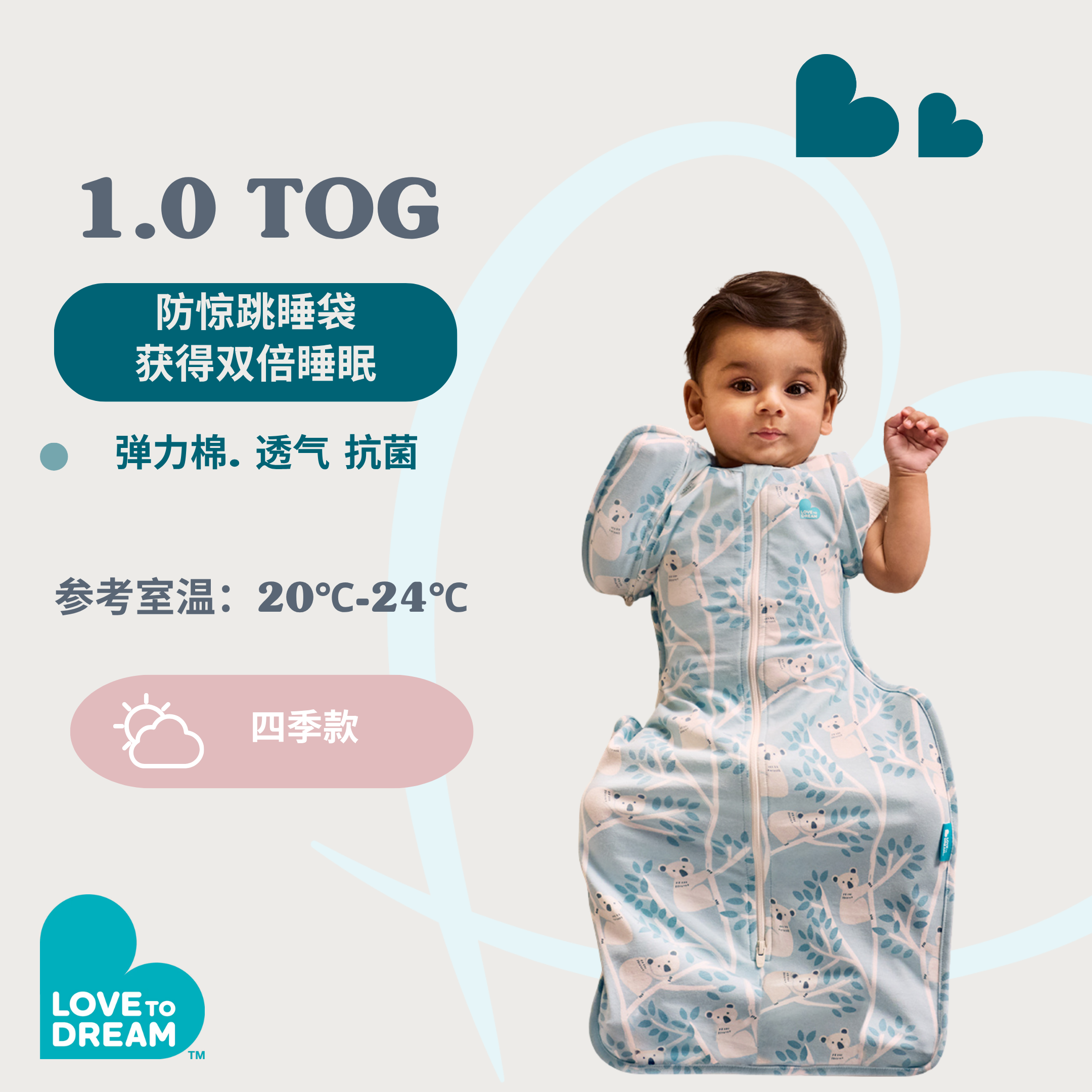 Lovetodream婴儿睡袋春夏季睡袋防惊跳襁褓投降式防踢被薄款,婴童用品,睡袋/防踢被,淘宝优惠券,粉丝福利购,淘宝优惠卷