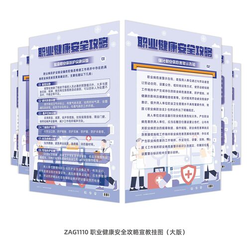 职业健康安全攻略宣教挂图海报定制展板易拉宝铜版纸覆膜大版现货