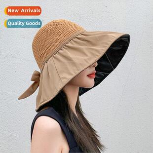 female summer vinyl 2022 straw hat sunscreen new