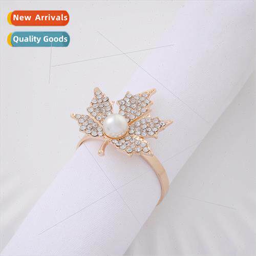 new hotel restaurant diamond alloy pearl napkin ring hundred