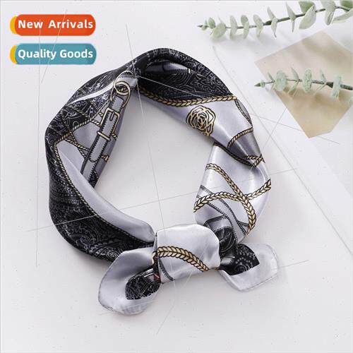 Spring summer versatile small square scarf women silk scarf