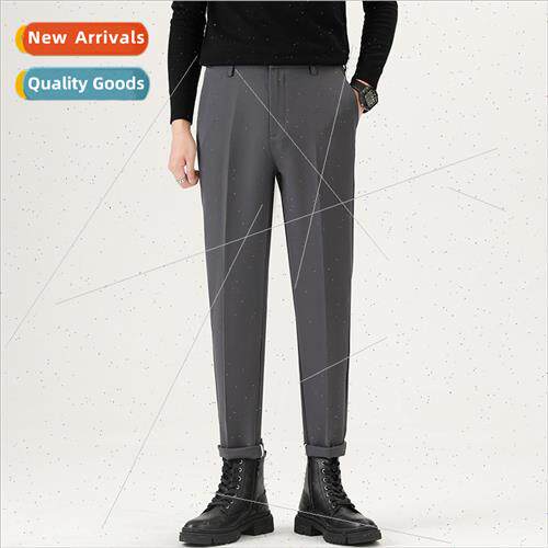 Padded casual pants men fall winter warm cold pants HK simpl