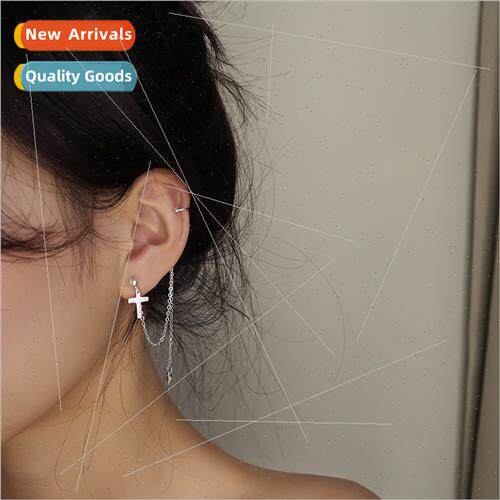 Long ear clips female Korea tassel ear chain earrings single