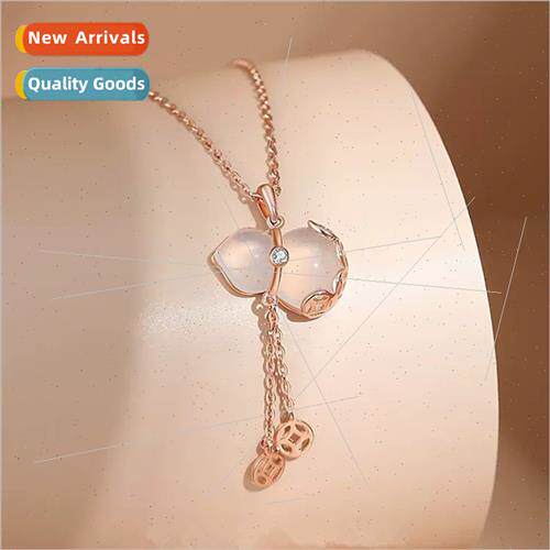 Money Fortune Gourd Necklace Niche Gourd White Chalcedony Co