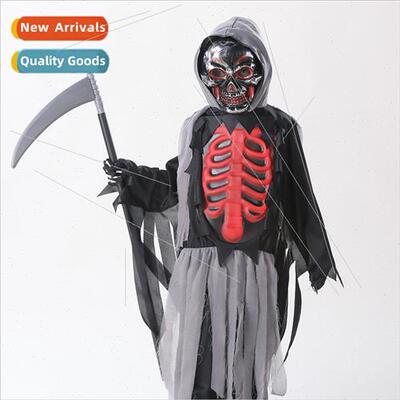 Scary Skeleton Halloween Childrens Grim Reaper Cloak Costume
