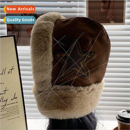 Vintage teddy plush pentagram thunderbolt hat fall winter th
