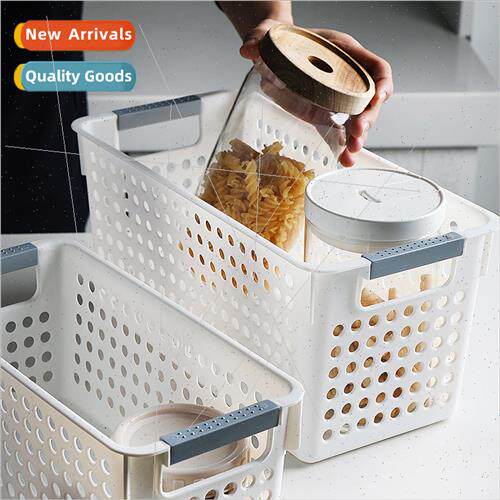 Creative plastic hollow storage basket square desktop sundri