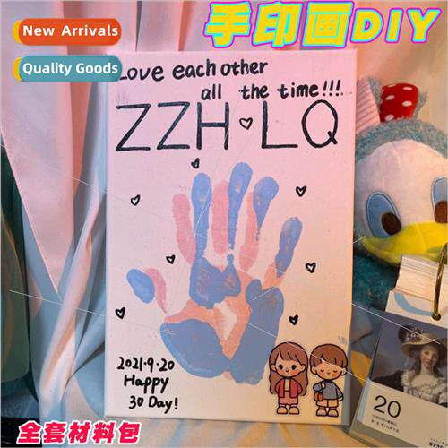 DIY handprint painting DIYDIY handprint memory painting coup