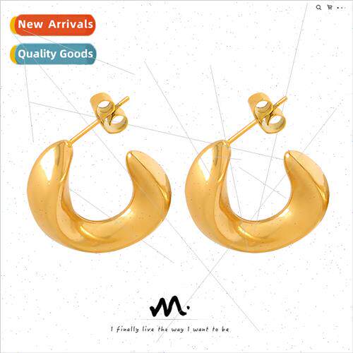 Korea niche earrings ins geometric minimalist shaped C-shape