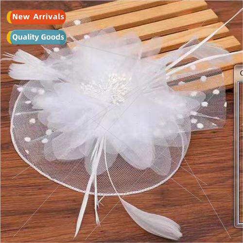 Bridal veil hair accessories wedding bow bow hat head flower