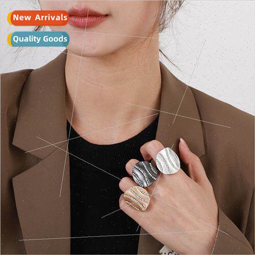 Ring Europe Geometric Round Crystal Fashion Trend Premium Me