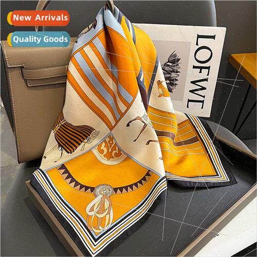 Vintage fashion twill silk silk square scarf women neckerchi