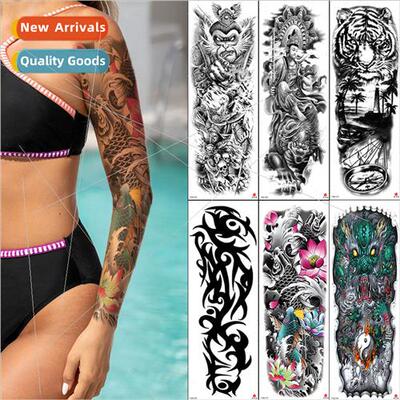 Black whe sketch dark tattoo sticker full hlarge full arm an