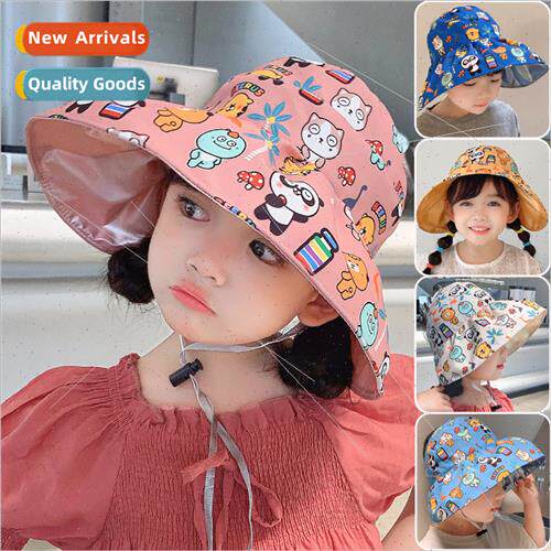 Children hats summer large brim hollow cap boys girls anti-u