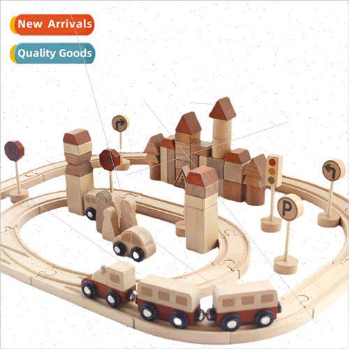 Wooden creative est track children early education enlighten