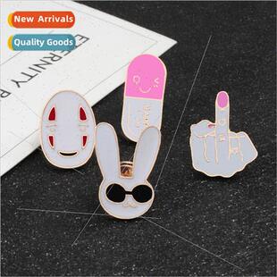 Corsage Creative Oil Animal Drop Deer Rabb Plum Cartoon Pill