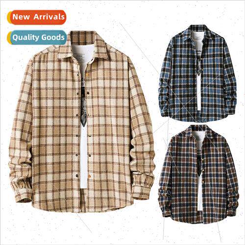 New hanging shot American facecloth plaid shirt men jacket s