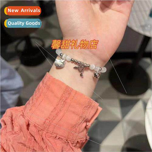Angel KT cat bell diy bracelet women handmade beaded cat eye
