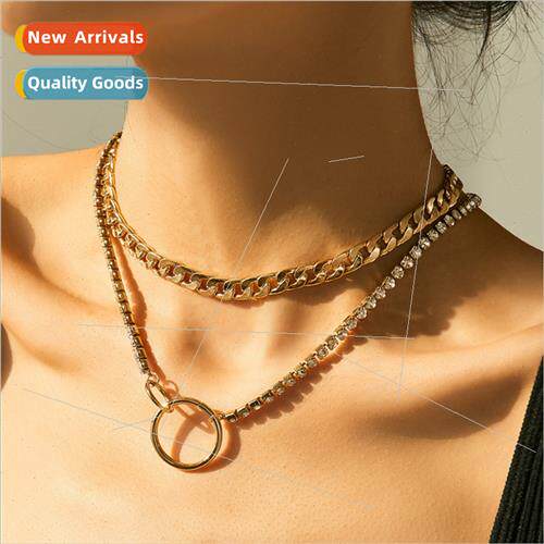 New fashion multi-layer chain necklace ins diamond claw chai