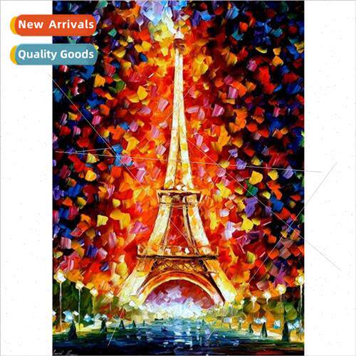 Golden Paris Tower landscape diamond painting new modern liv