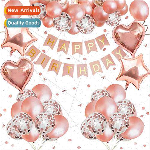 Large Fish Tail La Flag Rose Gold Balloon Set Birthday Party