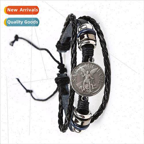 Archangel St.Michael Timeless Gemstone PU Leather Bracelet H