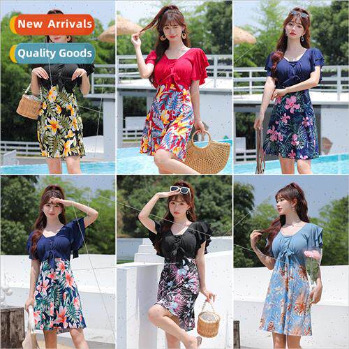 Womens bathing su fat plus size floral one-piece skirt-type