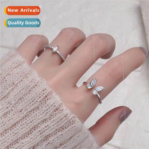2-in-1 combination open finger ring Korea whe dance butterfl