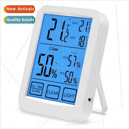 New wireless digal LCD large screen touch temperature humidy