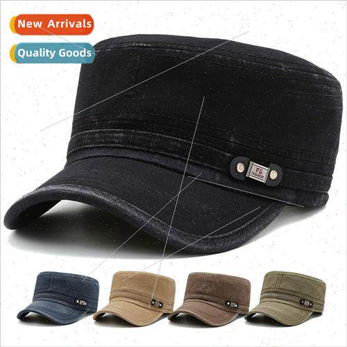 Hat men outdoor flat top milary cap spring fall sunscreen su