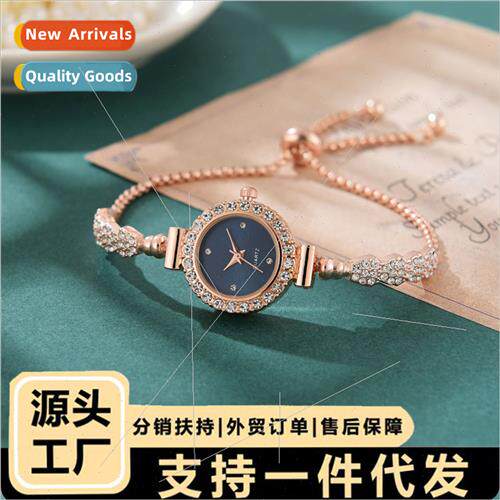 2023 new exquise diamond-set round ladies watch adjustable b