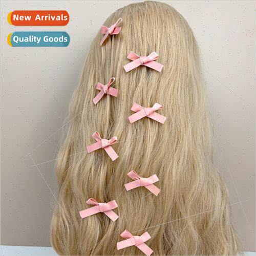 Sweet lovely ribbon bow hair clips ins ballet girl side clip