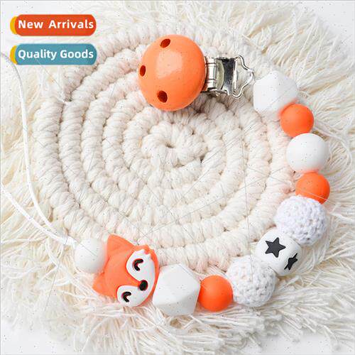 licone Pentagram Fox Pacifier Chain Pure Handmade Crochet Wo