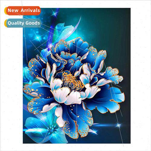 New flowers blue flowers cross stch handmade simple full emb