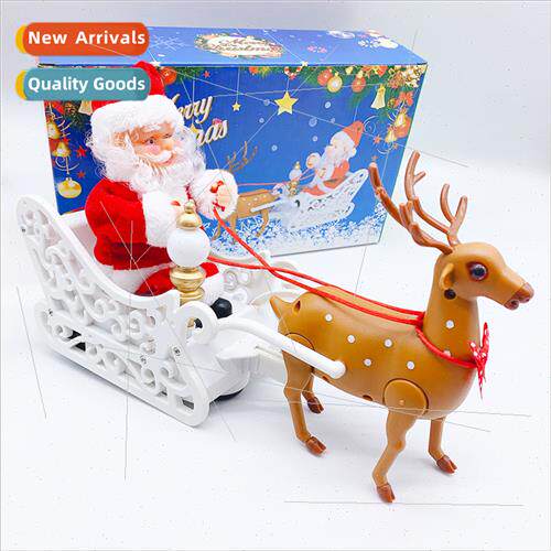 Motorized Music Riding Deer Old Man Christmas Deer Pulling C