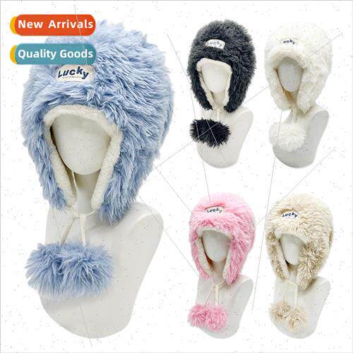 Autumn winter warm cold long hair Thunderbird cap female qui