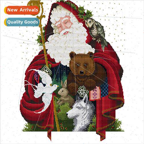 Handmade Thread Cross Stch New DIY Santa Full Embroidery mpl