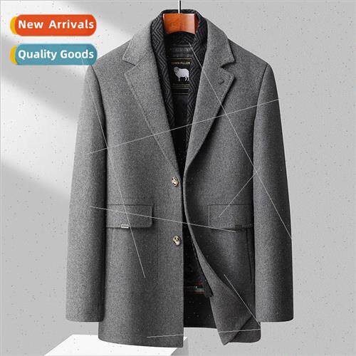 2023 medium-length double-sided cashmere jacket men su colla