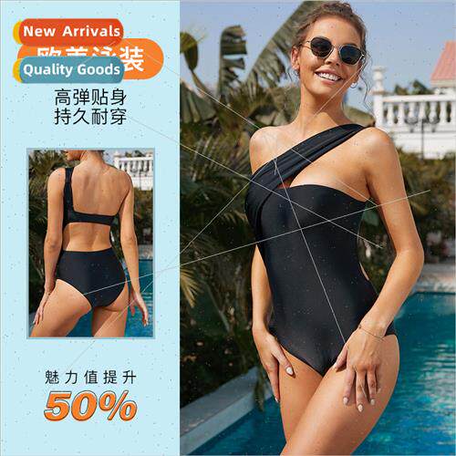 Dilamon one-piece swimsu ladies summer new one-shoulder back