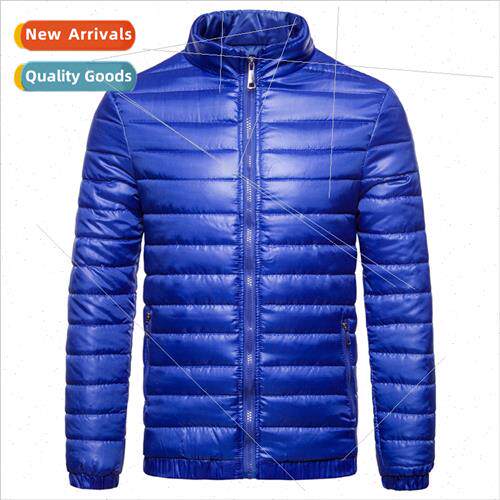 2021 Winter Men New Cotton Jacket Casual mple Stripe Solid C