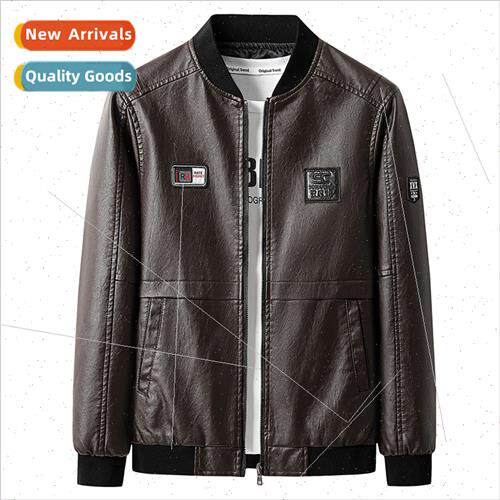 Men leather jacket popular fall new men handsome leather jac