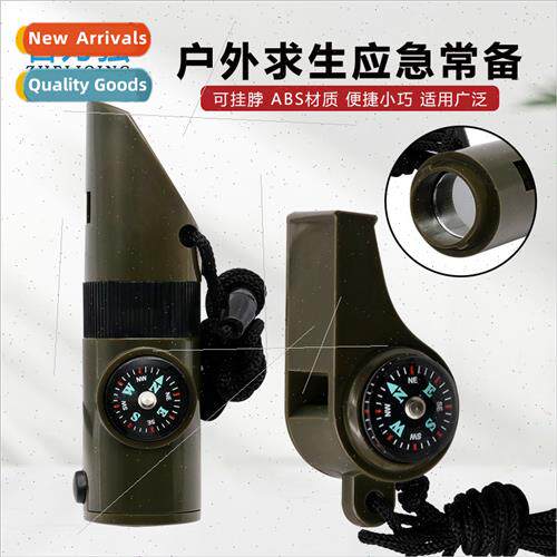 Survival Whistle Compass Thermometer 7-in-1 3-in-1 Multi-Pur