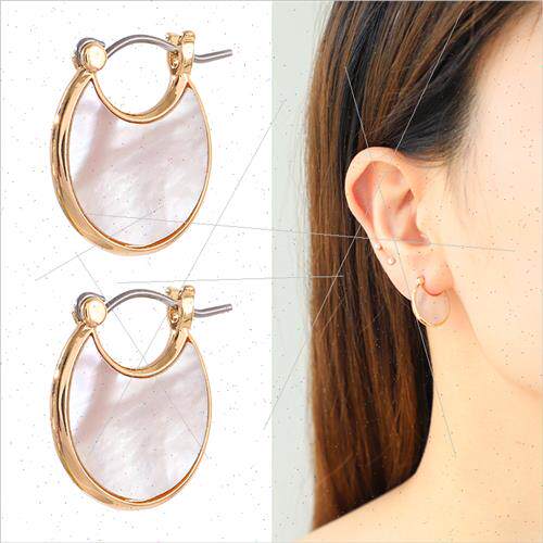 Europe classic versatile geometric earrings women mirror pol