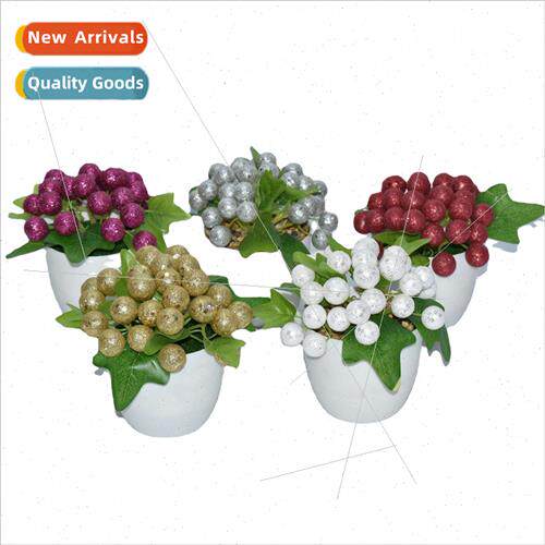 Christmas simulation sequins fru flower branches potted plan
