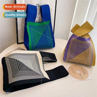 Tote bag women Fresh shoulder knted hundred handbag cute