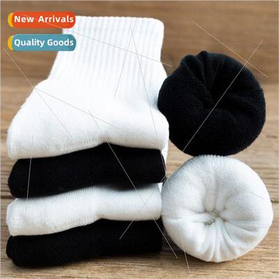 Socks mid-calf mens padded thickened terry autumn and winter